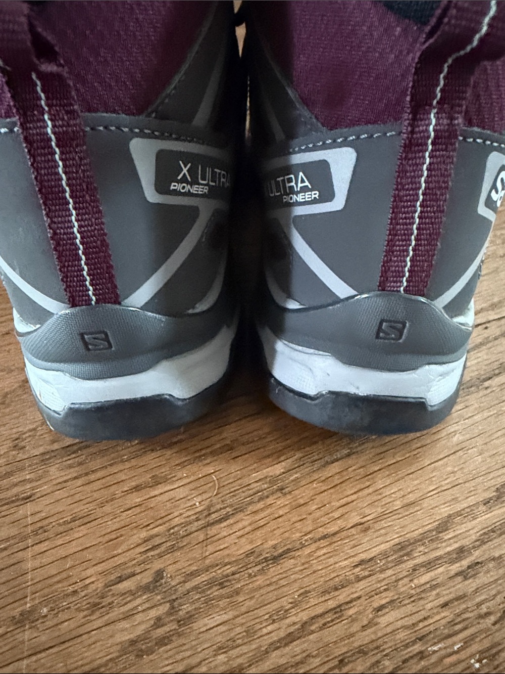 Salomon Women's Plum and Gray Winter Hiking Boots - Picture 5 of 6